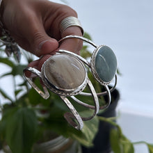 Cargar imagen en el visor de la galería, Brazalete Ónix Cielo - tamaño regulable - Plata925