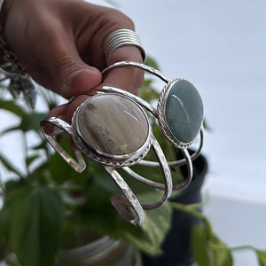 Brazalete Ónix Cielo - tamaño regulable - Plata925