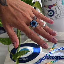 Cargar imagen en el visor de la galería, Anillo ojo 🧿 Círculo Protector - Plata925 - tamaño regulable