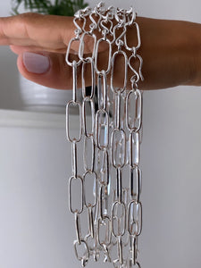 Collar Choker eslabones 60 cm - macizo - Plata925
