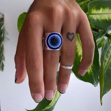 Cargar imagen en el visor de la galería, Anillo ojo 🧿 Círculo Protector - Plata925 - tamaño regulable